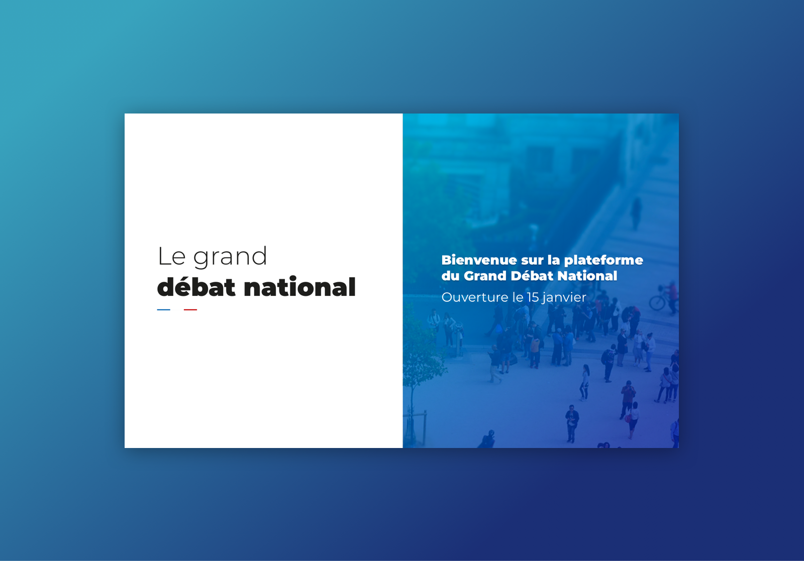 Waiting screen announcing the opening of the Grand Débat National platform