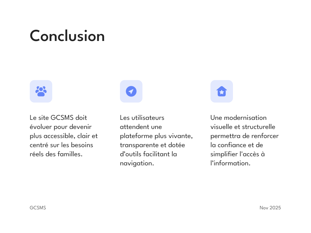 Playback conclusion and priority improvements for the website