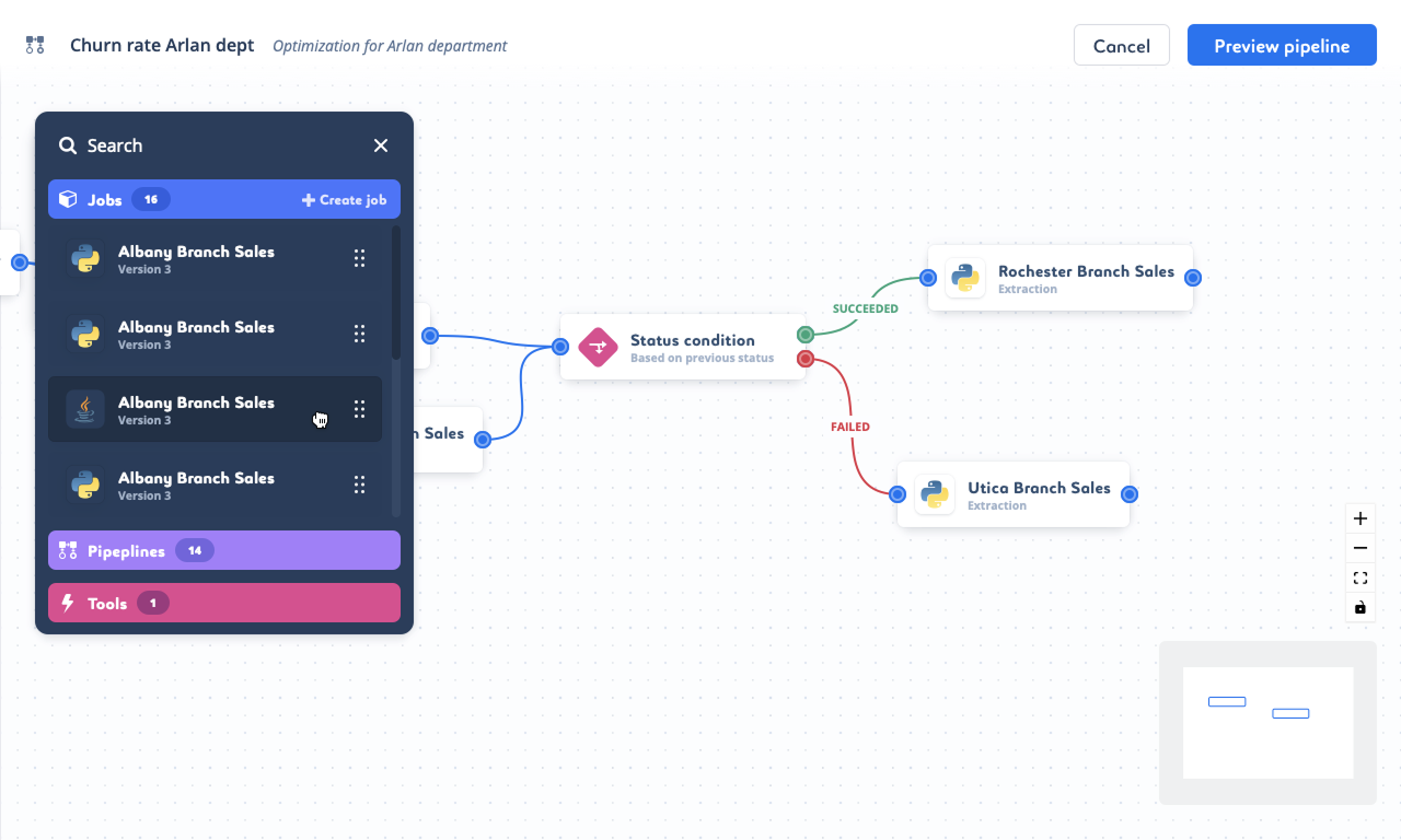 Saagie visual pipeline builder