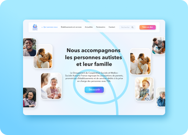 Redesigned homepage for Groupement Autisme France